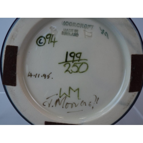 19 - 1995 Moorcroft Vase in the Daffodil design. Limited edition, number 199 of 250 made. Signed  T Moorc... 