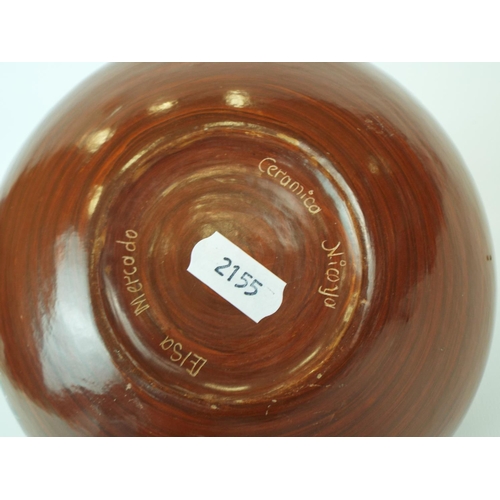 2 - Nicaraguan pottery vase signed by the artist, Mayan design. Measures 7 inches tall.