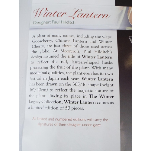 20 - Very Ltd Edition, 36/50  2013 Moorcroft Vase in the Winters Lantern design. Signed by Paul Hilditch.... 