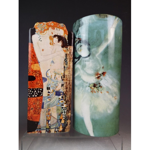 26 - Set of six Beswick Silhouette D'art Vases each with Impressionist designs, Each approx 8 inches tall... 