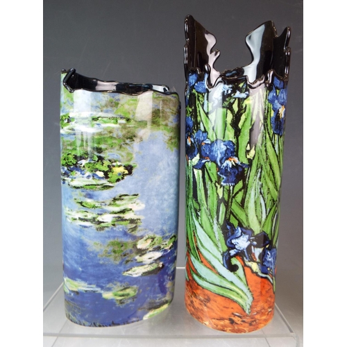 26 - Set of six Beswick Silhouette D'art Vases each with Impressionist designs, Each approx 8 inches tall... 