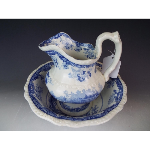 37 - Pretty Oriental pattern jug and bowl plus two lidded tureens with a dragon pattern.