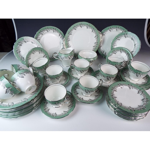 42 - Large almost complete Teaset by Aynsley in the Oak Leaf pattern. 50+ pieces.