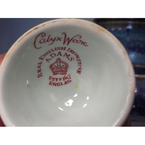 48 - Set of eight Minton napkin rings in the Haddon Hall pattern plus  Six large Adams stoneware eggcups ... 