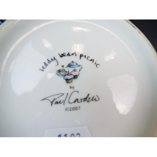 49 - Large and pretty Japanese plate. 13 inches in diameter plus two decorative teapots by Paul Cardew. S... 