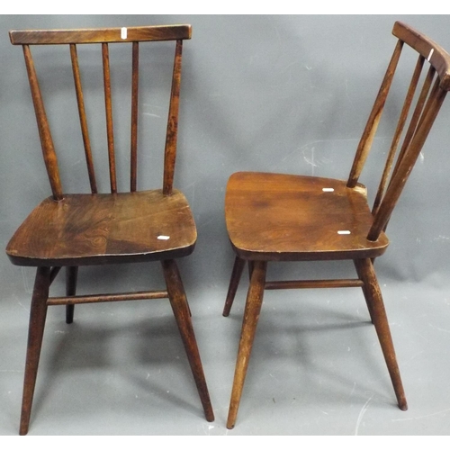 60 - Pair of Stylish Vintage stick back chairs, sound condition Ideal for resto or overpainting.