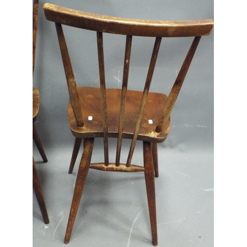 60 - Pair of Stylish Vintage stick back chairs, sound condition Ideal for resto or overpainting.