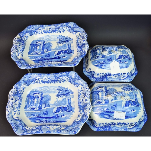 120 - Matched pair of Copeland Spode lidded Tureens, both in the Italian pattern, each measures 11 inches ... 