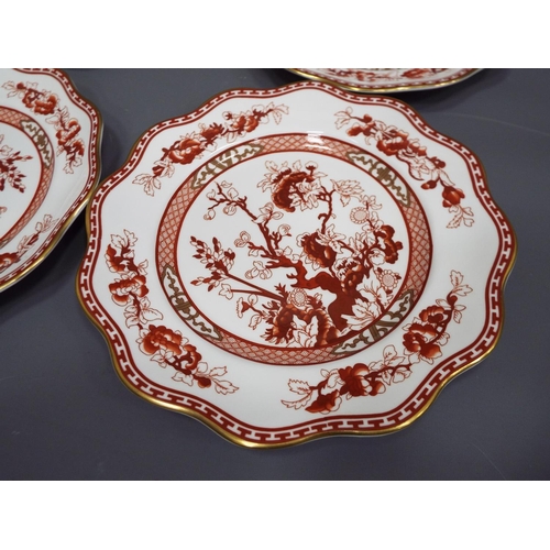 219 - Coalport indian tree coral 10 x dinner plates 10.5 inch diameter.