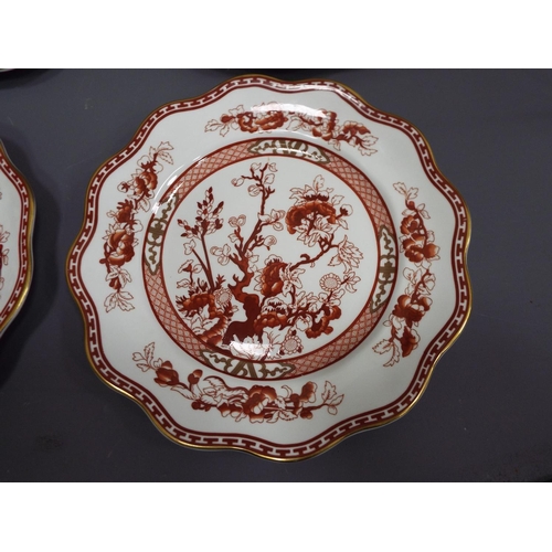 220 - Coalport indian tree coral 11 x dinner plates 10.5 inch diameter.