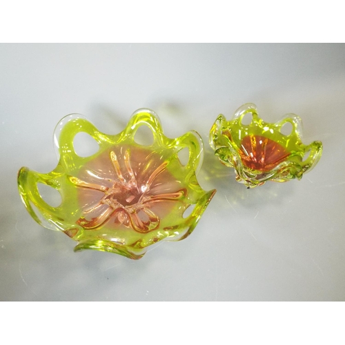 237 - 2 Chribska art glass bowls. By josef Hospodka.