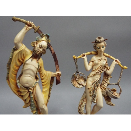 252 - A pair of Italian Depose figurines. Approx 9