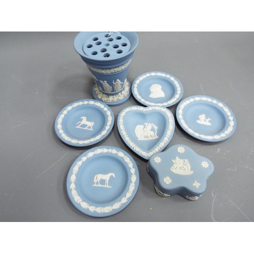 280 - Selection of blue Wedgewood Jasperware.