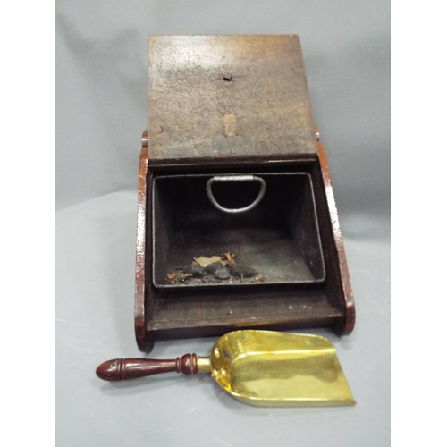 650 - Antique Purdonium coal scuttle with original shovel.