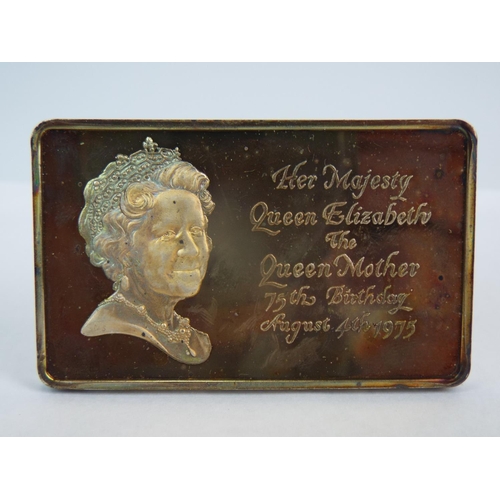 37 - HM Queen Mother's 75th Birthday commemorative Sterling Silver Ingot with original box  (S68)