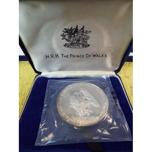 46 - 1969 Prince of Wales Sterling Silver Investiture Medal, With Case and COA (S52)