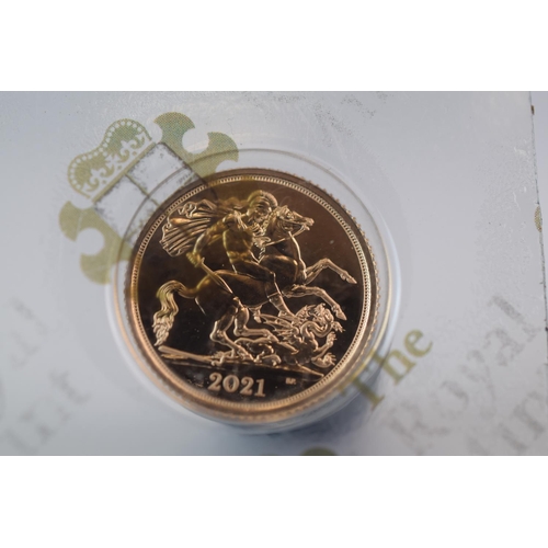 24 - QE2 2021 UK Half Sovereign Struck in 22ct Gold, as in mint condtioin.