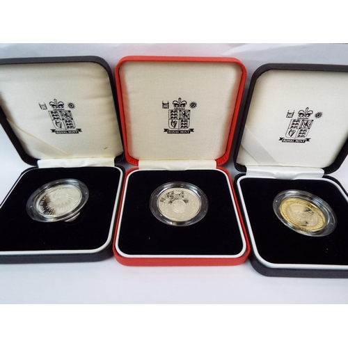 125 - Three Royal Mint Piedfort Silver Proof Two Pound Coins Various commemorations, Each Cased with COA. ... 