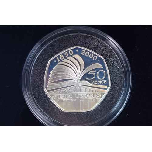 122 - Royal Mint Piedfort Silver proof Silver 50 Pence cased with COA plus Royal Mint Silver Proof 50 Penc... 