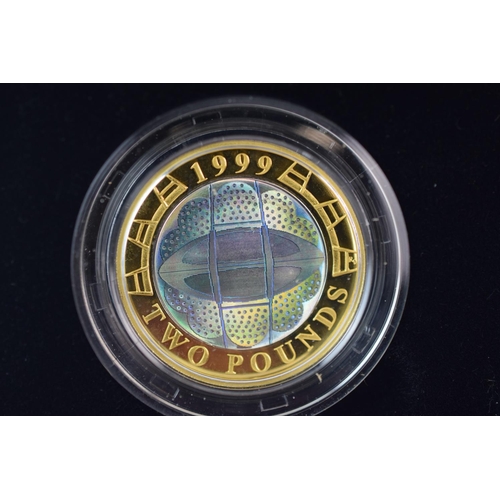 124 - Two Royal Mint Piedfort, Silver Proof Two Pound Coins,  1996 Celebration of Football, 1999 Rugby Wor... 
