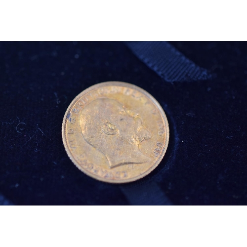 126 - Three 22ct Gold Half Sovereigns dating 1887, 1902, 1903 in fine condition. Housed in a velvet displa... 