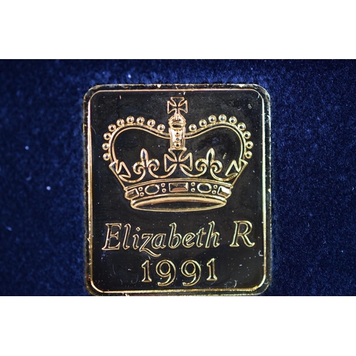 128 - Royal Mint 1991 22ct Gold UK Proof Four Coin Sovereign cased set with COA Comprising of Five Pound C... 