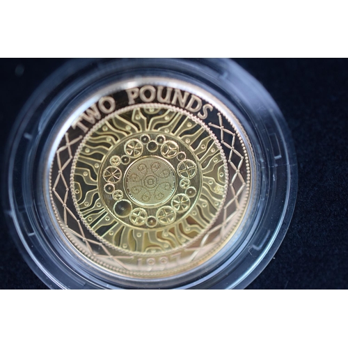 131 - Royal Mint 1997 22ct Gold UK Proof Four Coin Sovereign cased set with COA Comprising of Five Pound C... 