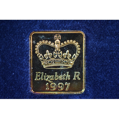 131 - Royal Mint 1997 22ct Gold UK Proof Four Coin Sovereign cased set with COA Comprising of Five Pound C... 