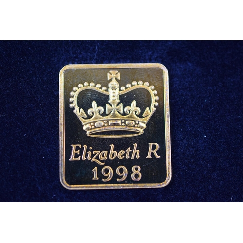 132 - Royal Mint 1998 22ct Gold UK Proof Four Coin Sovereign cased set with COA Comprising of Five Pound C... 