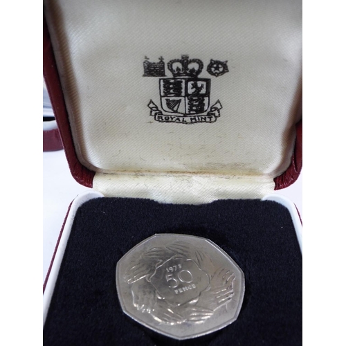 135 - Four Copper/Nickel Royal Mint 50 pence coins to commemorate EEC. Cased with COA's  See photos