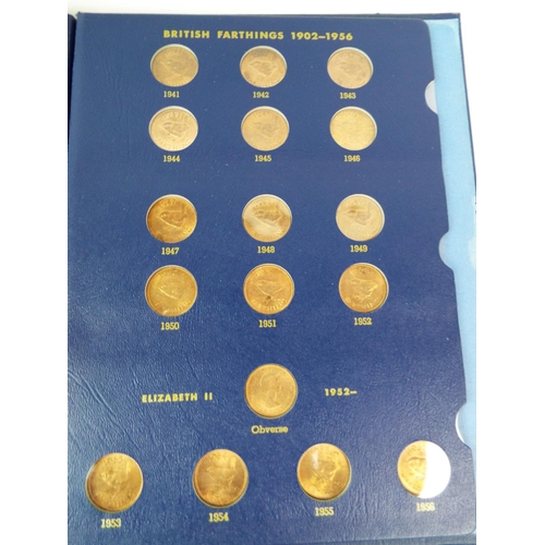 138 - Collectors album of British Farthings from 1860-1901-1902-1956 See photos