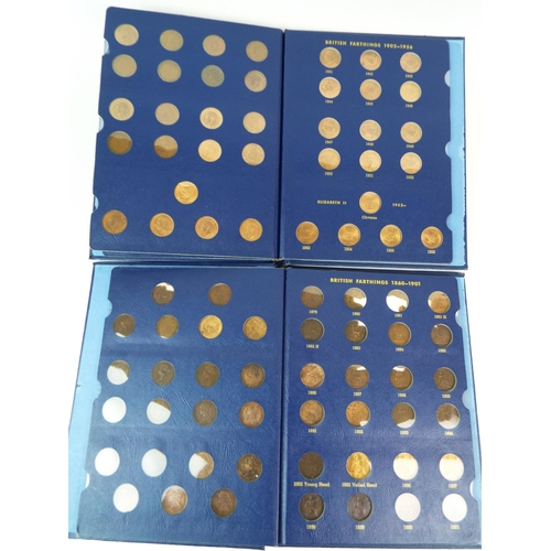 138 - Collectors album of British Farthings from 1860-1901-1902-1956 See photos