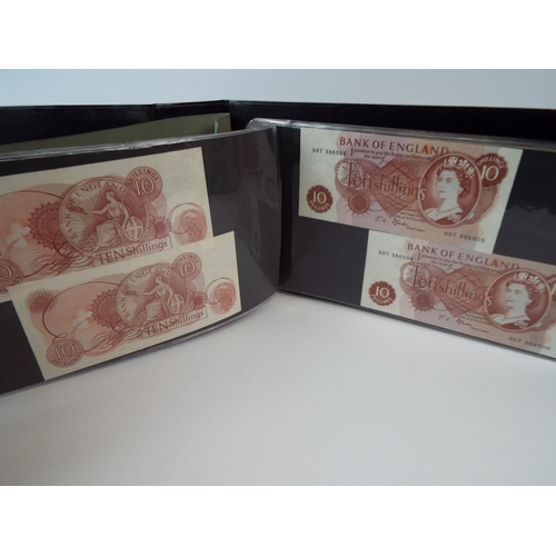 139 - Album of UK paper currency to include a 1951 White Five Pound note. All notes in crisp unfolded cond... 