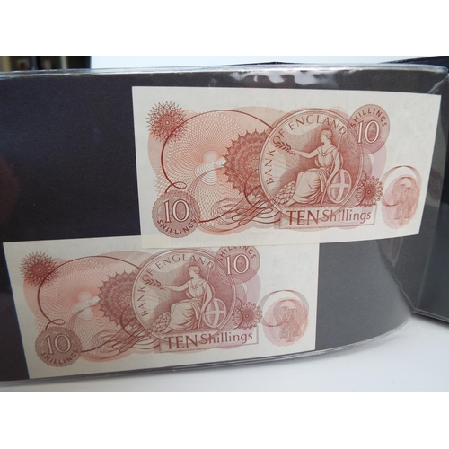 139 - Album of UK paper currency to include a 1951 White Five Pound note. All notes in crisp unfolded cond... 