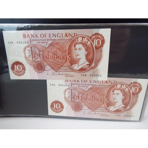 139 - Album of UK paper currency to include a 1951 White Five Pound note. All notes in crisp unfolded cond... 