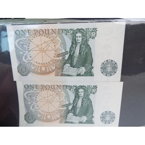 139 - Album of UK paper currency to include a 1951 White Five Pound note. All notes in crisp unfolded cond... 
