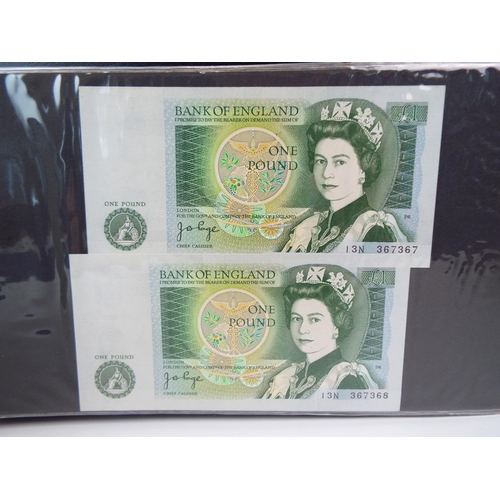 139 - Album of UK paper currency to include a 1951 White Five Pound note. All notes in crisp unfolded cond... 