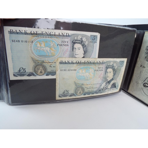 139 - Album of UK paper currency to include a 1951 White Five Pound note. All notes in crisp unfolded cond... 