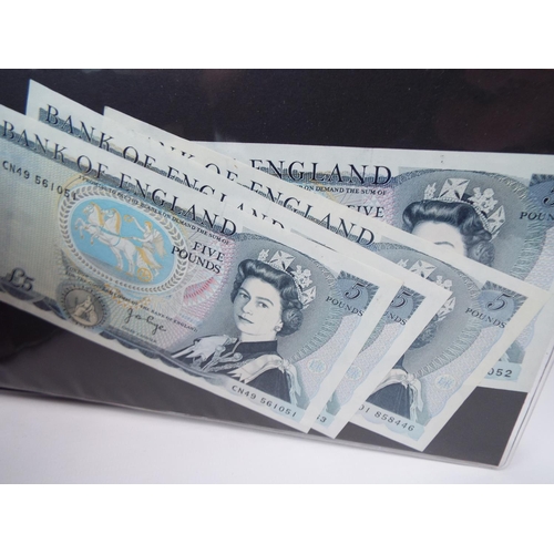 139 - Album of UK paper currency to include a 1951 White Five Pound note. All notes in crisp unfolded cond... 