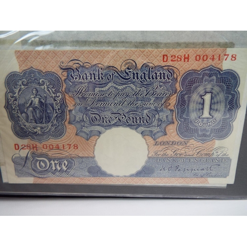 139 - Album of UK paper currency to include a 1951 White Five Pound note. All notes in crisp unfolded cond... 