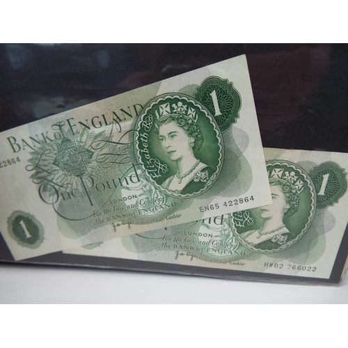139 - Album of UK paper currency to include a 1951 White Five Pound note. All notes in crisp unfolded cond... 