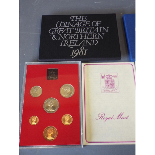 145 - 2 Royal Mint proof sets The coinage of Great Britain and Northern Ireleand 1981 & 1982 (4)