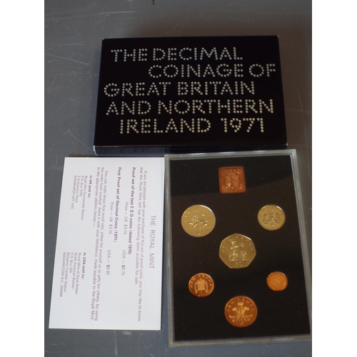 149 - 2 Royal mint proof sets decimal coinage collection of Great Britain and Northern Ireland 1971 & 1972... 