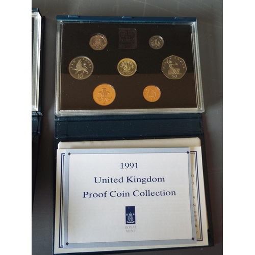 176 - 2 Royal mint proof sets United Kingdom coin collection 1990 & 1991 (1)