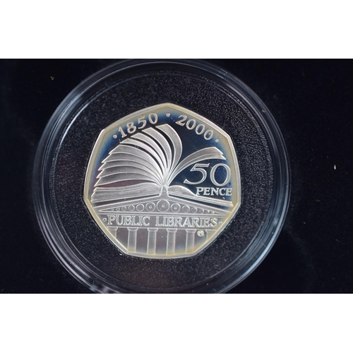122 - Royal Mint Piedfort Silver proof Silver 50 Pence cased with COA plus Royal Mint Silver Proof 50 Penc... 