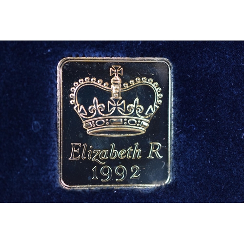133 - Royal Mint 1992 22ct Gold UK Proof Four Coin Sovereign cased set with COA Comprising of Five Pound C... 