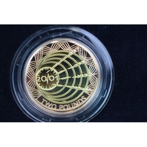 134 - Royal Mint 2001 22ct Gold UK Proof Four Coin Sovereign cased set with COA Comprising of Five Pound C... 