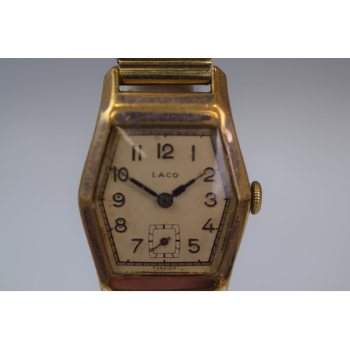 342 - Vintage Veko, Gents watch with rolled gold body and strap, Small subsidiary dial. Running order. See... 