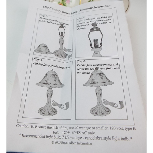 29 - Rare Royal Albert Old Country Roses table lamp.