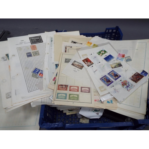 320 - Tray full of sheets covered in world and GB stamps.